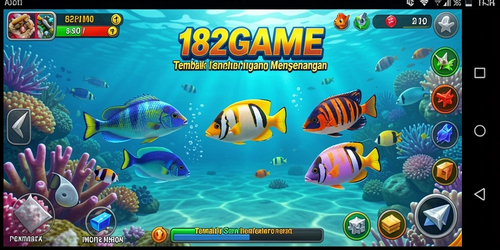 Screenshot utama dari gameplay seru di 182GAME Tembak Ikan.