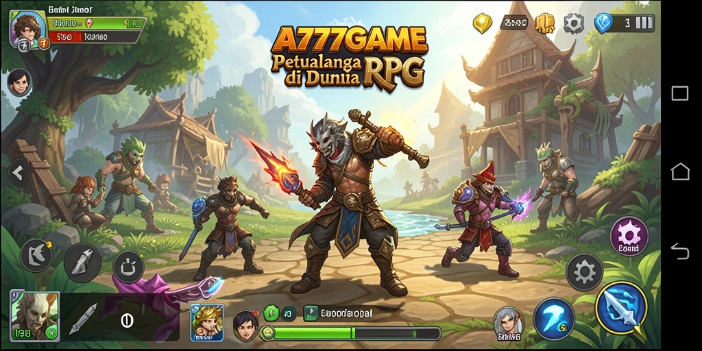 Tampilan gameplay A777GAME yang menakjubkan dan seru dalam petualangan RPG.