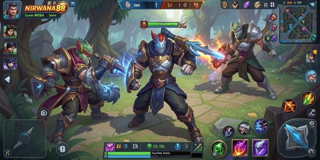 Gameplay seru dengan pertarungan tim yang intens.
