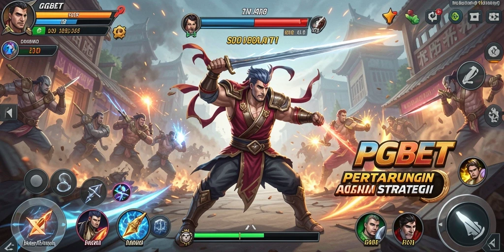 Tangkapan layar menampilkan pertarungan seru dalam PGBET dengan karakter yang beraksi.