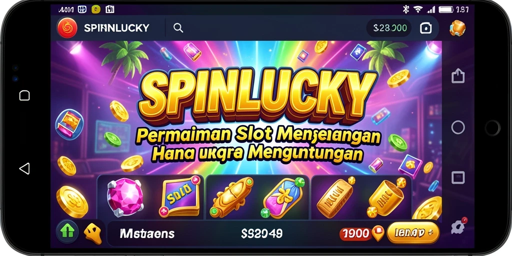 Tampilan gameplay SPINLUCKY yang memukau dengan berbagai simbol Slot.