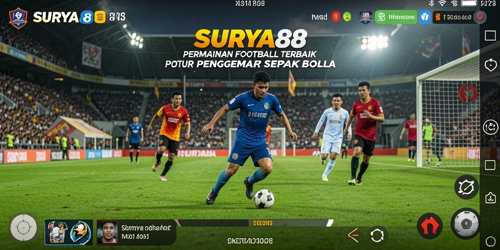 Screenshot gameplay <strong>SURYA88</strong> menunjukkan aksi seru di lapangan hijau.