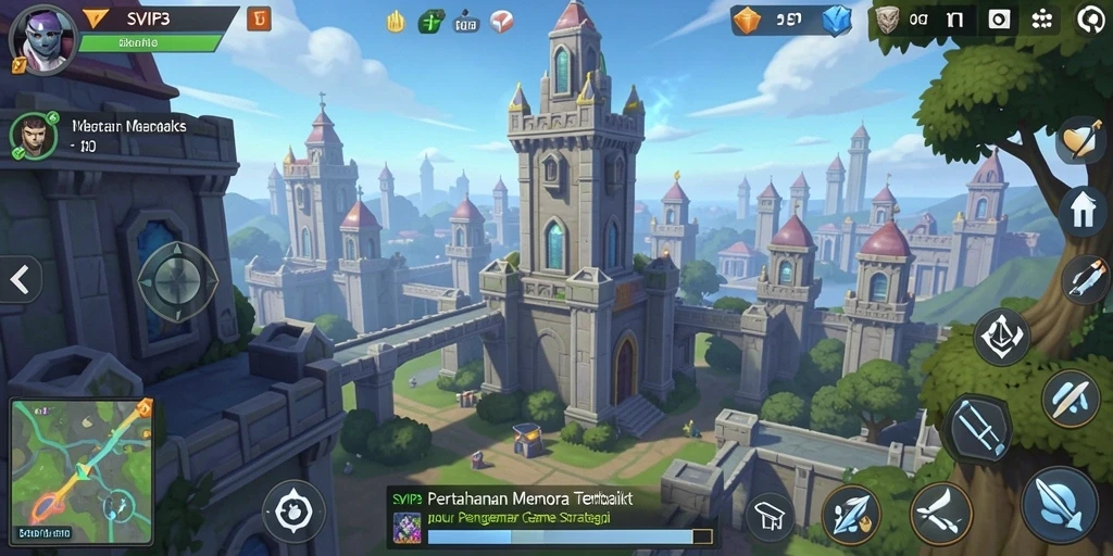 Tampilan menakjubkan dari gameplay Tower Defense di SVIP3.