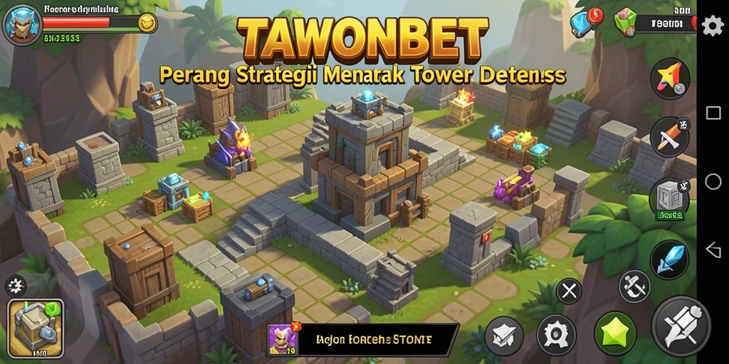 Screenshot TAWONBET menampilkan pertempuran yang mengasyikkan dalam Tower Defense.